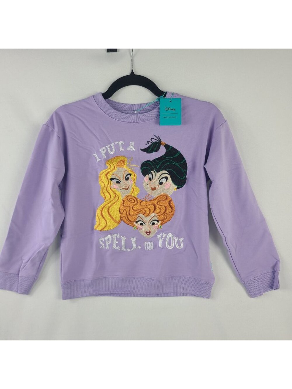 NEW Posh Peanut Disney Girls Purple Sweatshirt Sz 7Y-8Y "I Put A Spell On You"
